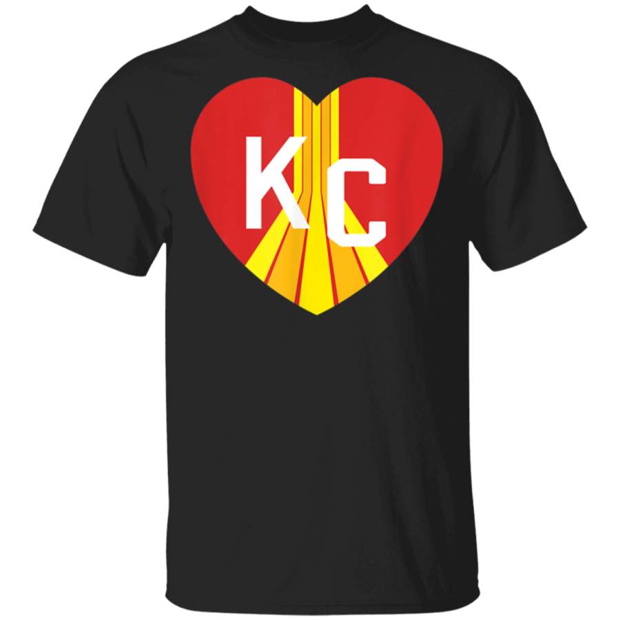 Kansas City Heart Retro 80s 90s Throwback KC Red Hearts TShirt