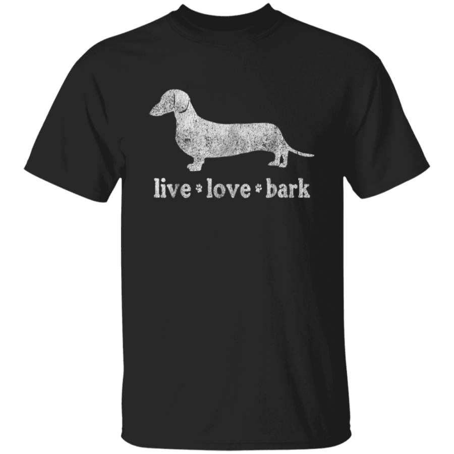 Retro Dachshund Live Love Bark T Shirt