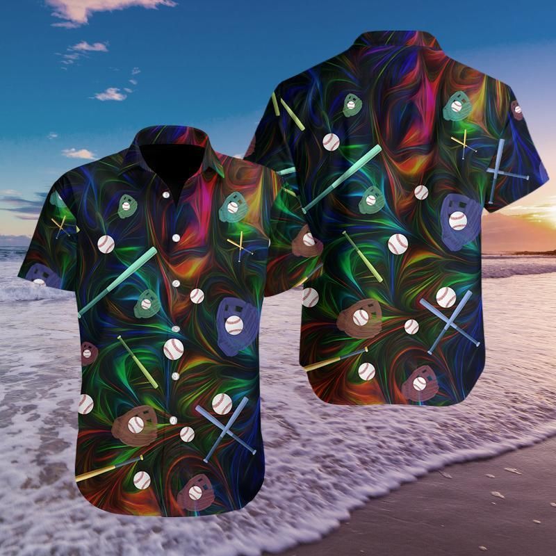 Cover Your Body With Amazing Baseball Colorful Light Hawaii Aloha Shirts Ha40358