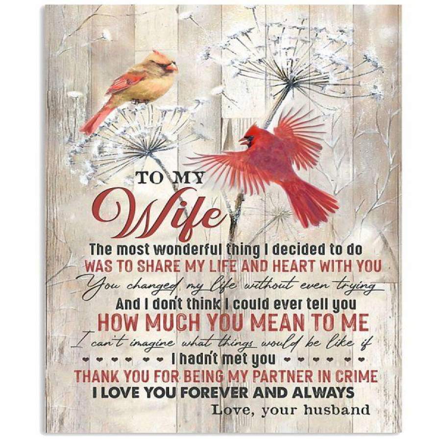 TO MY WIFE – CARDINAL – I LOVE YOU Vertical Poster