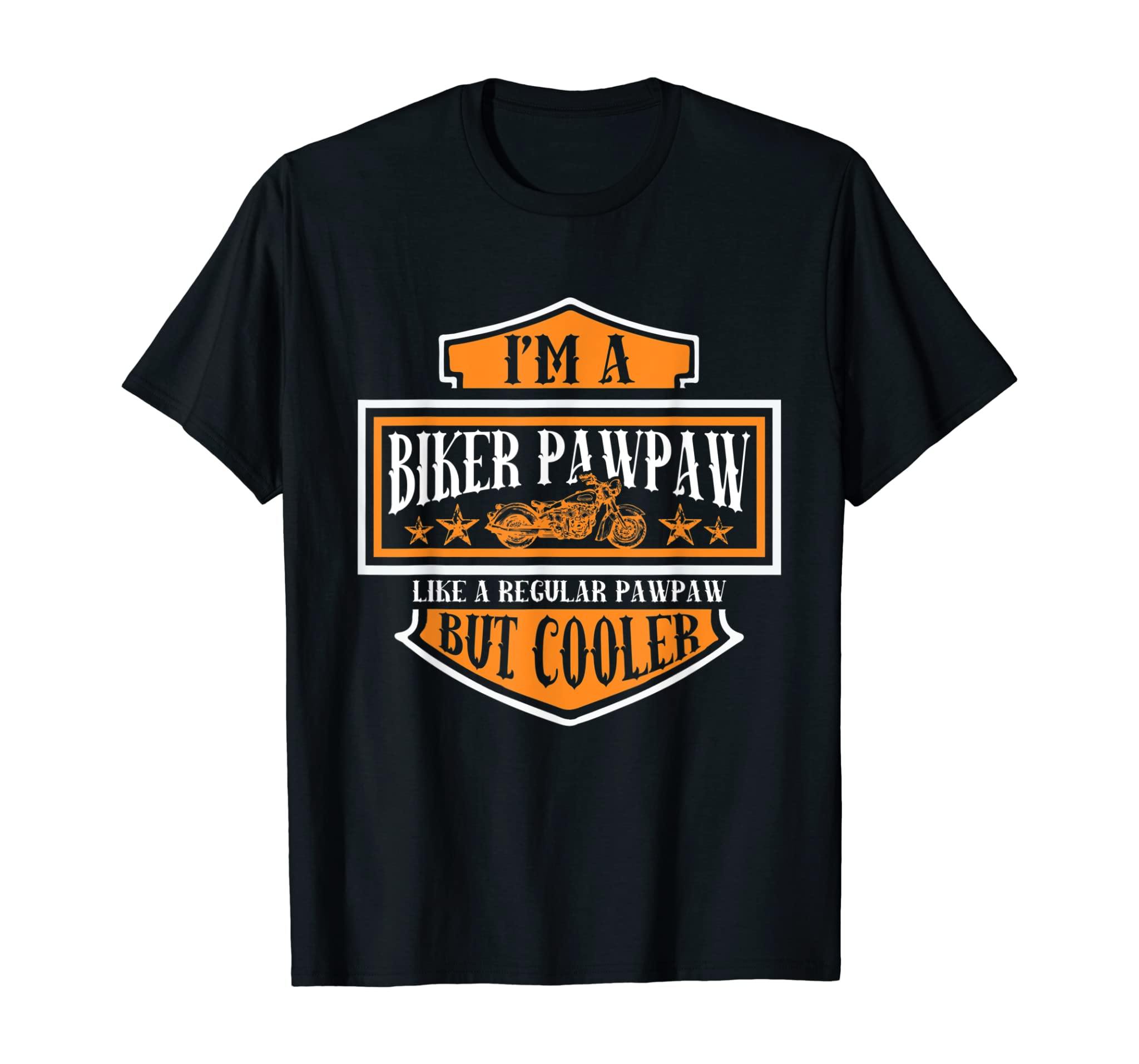 Biker Pawpaw T-Shirt Funny Biking Grandpa Cool Gift