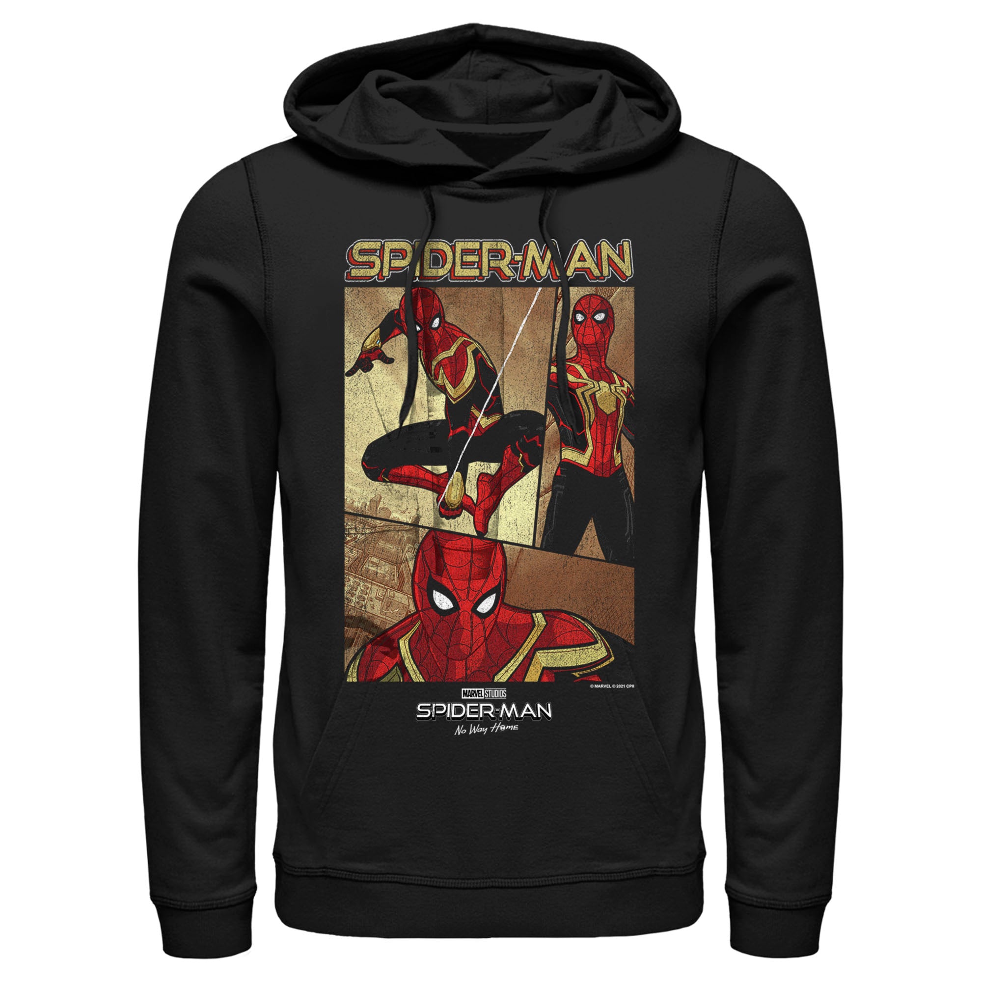 Men’S Marvel Spider-Man: No Way Home Three Panel Poster Pull Over Hoodie