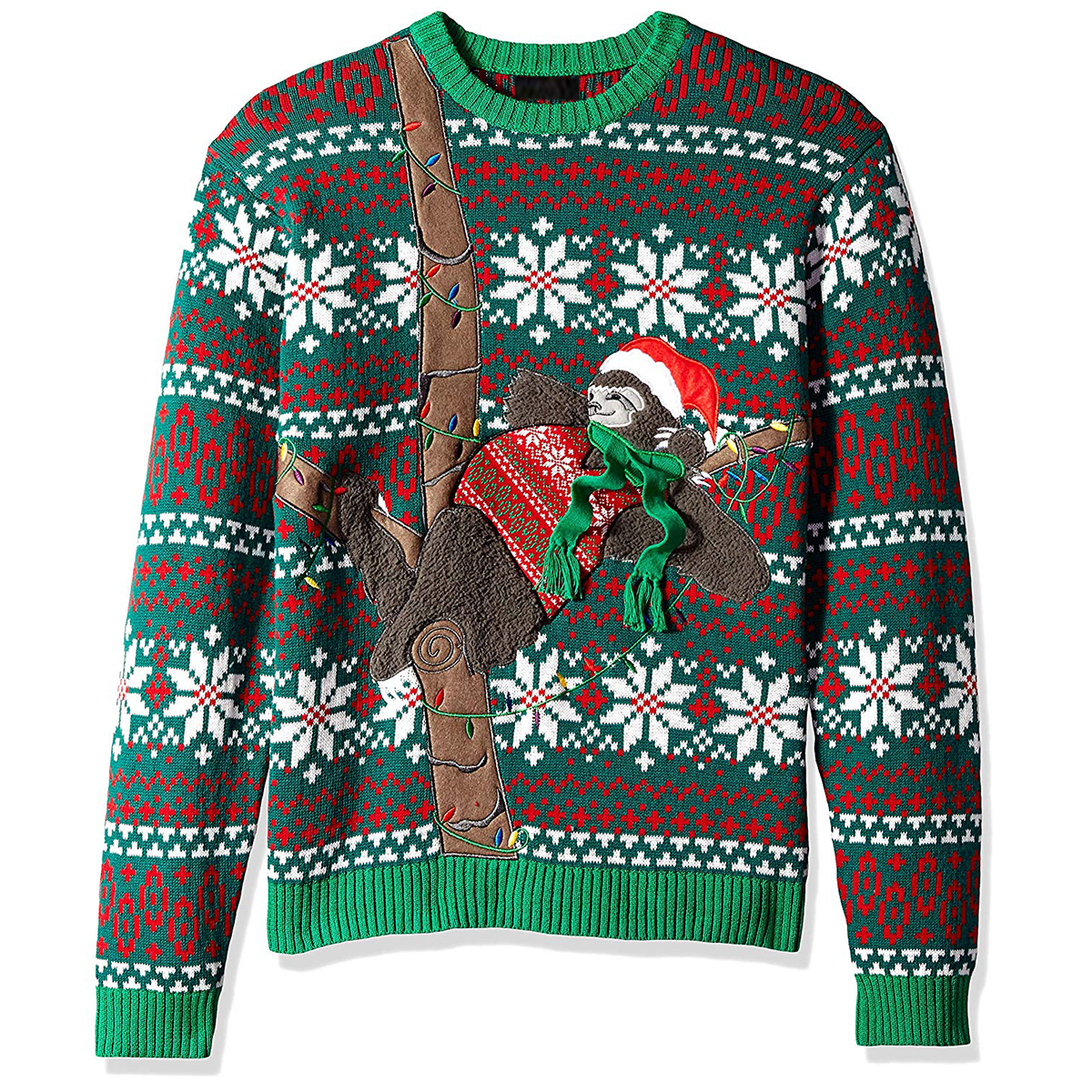 Men's Sleepy Holiday Sloth Ugly Christmas Sweater