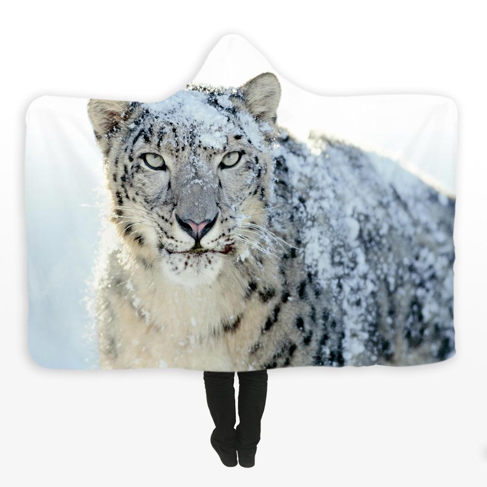 Animal Hooded Blankets – Animal Series Ice Tiger Super Cool Fleece Hooded Blanket