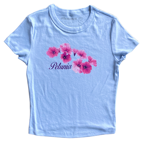 Pink Petunias v1 Women   s Baby Rib Ladies Tee Shirt Outfit  For Men  For Women