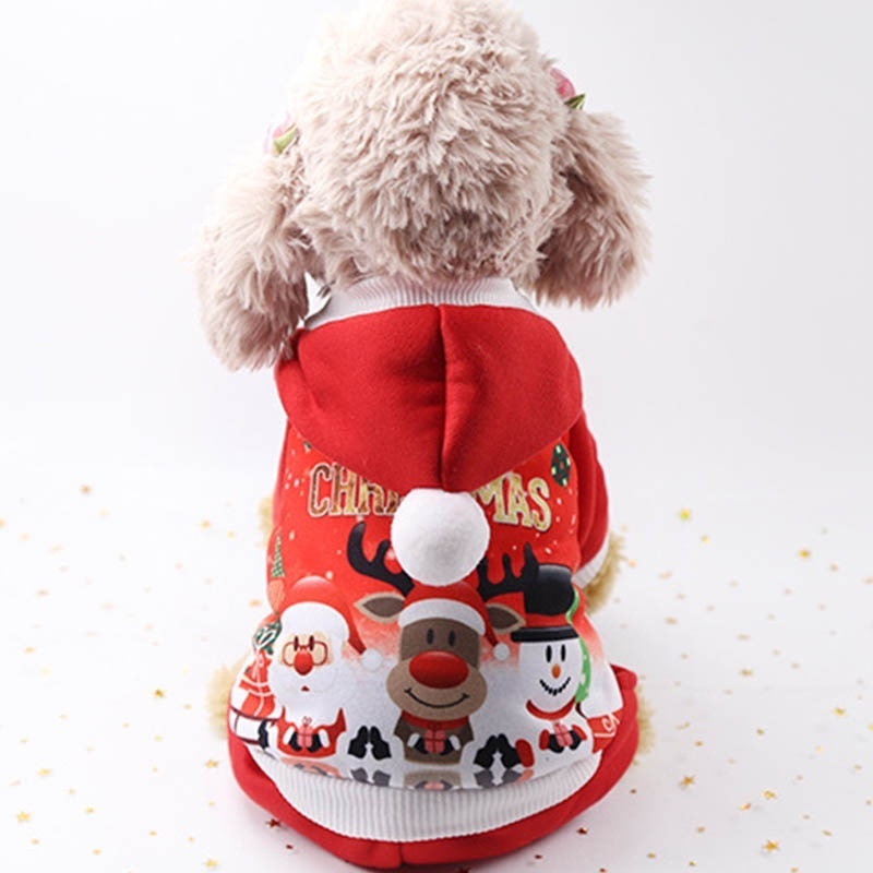 Cute Christmas Pet clothes Cat Dog Jacket Coat Small Medium Dog Warm Coat Soft Cotton Sweater Pet Supplies Teddy Pomeranian alx