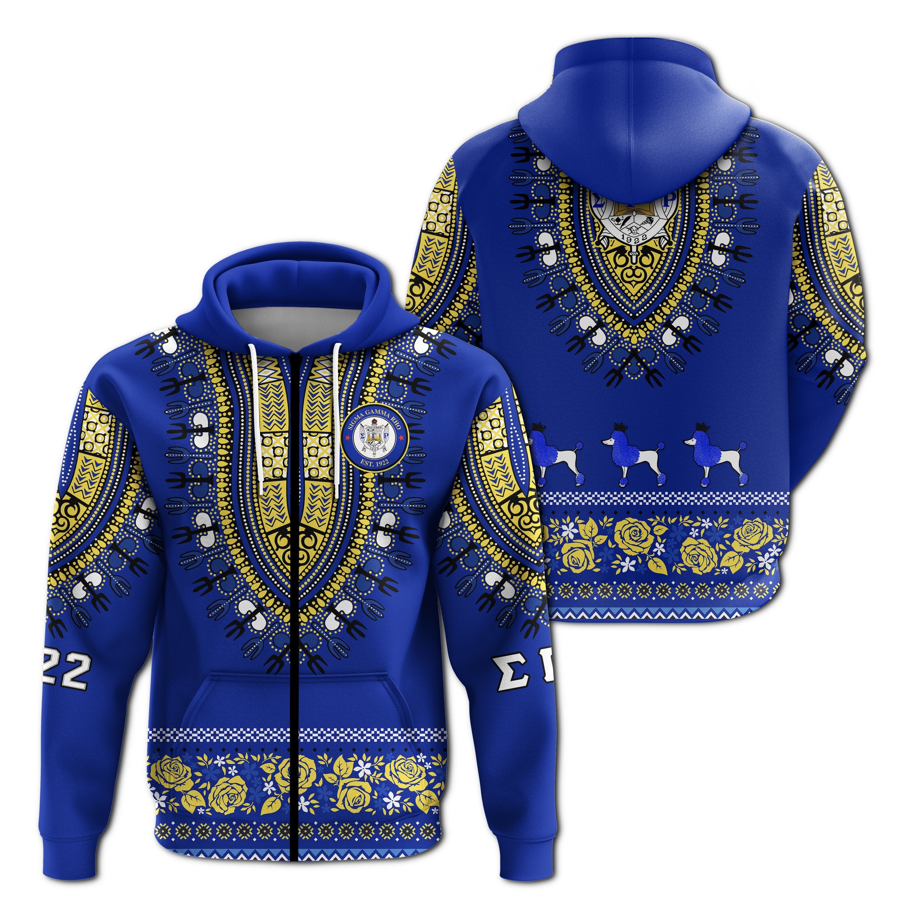 Sigma Gamma Rho – Zip Hoodie African Pattern Lt13