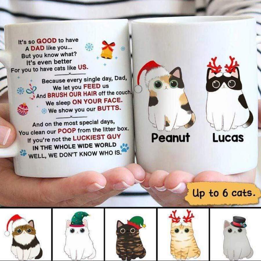 Good To Have A Dad Like You Cats Christmas Personalized Mug