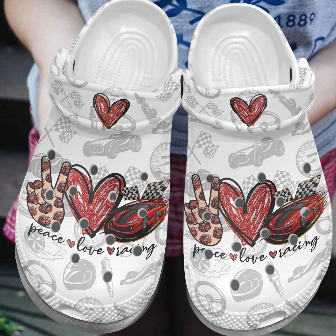 Racing Personalized Clog, Custom Name, Text, Color, Number Fashion Style For Women, Men, Kid, Print 3D