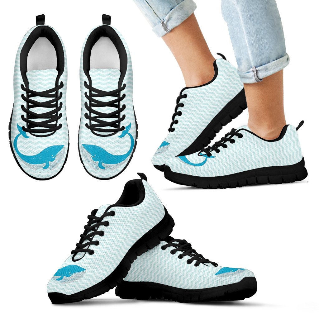 Whale Blue White Swimming Lovely Wonderful Cute Sneaker