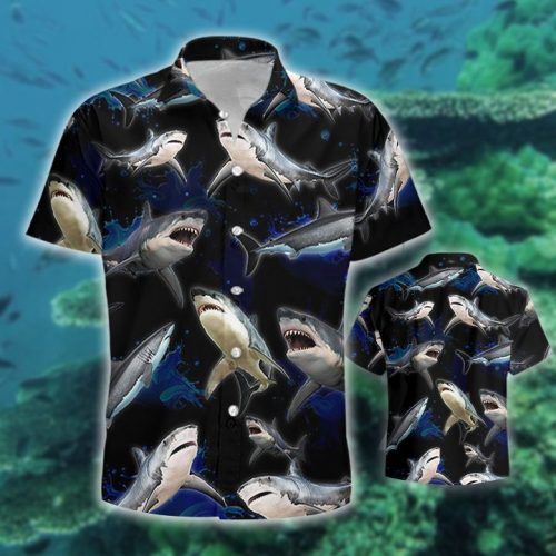 Shark Wave Water Hawaiian Shirt  Unisex  Adult  Hw5379