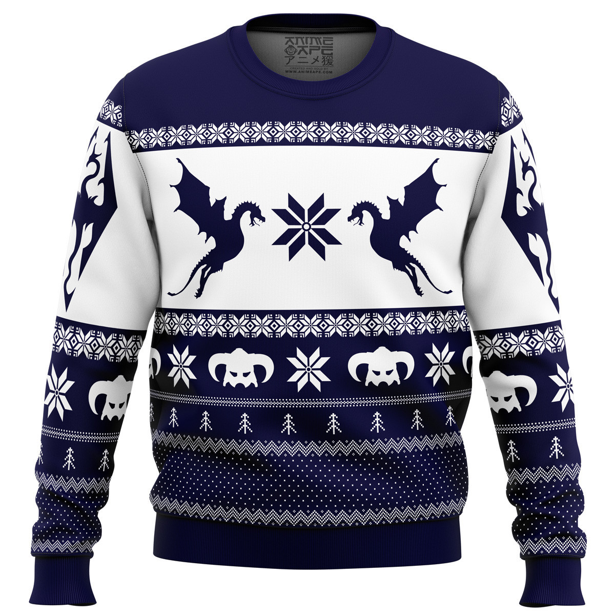 Skyrim Dragon Ugly Christmas Sweater