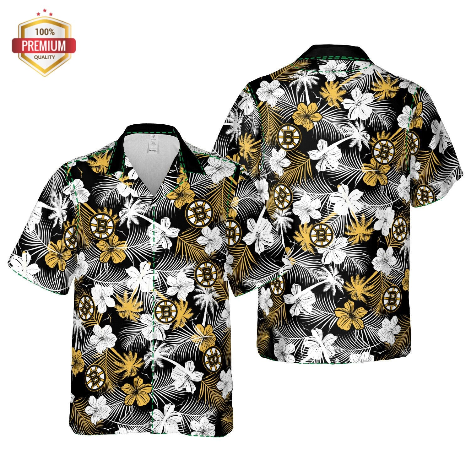 Boston Bruins Hawaii Floral, Hawaiian Beach Shirt Short Sleeve