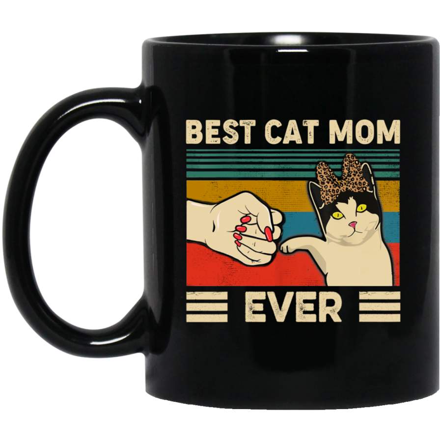 Best Cat Mom Ever Coffee Mug Funny Cat Mom Mother Retro Vintage