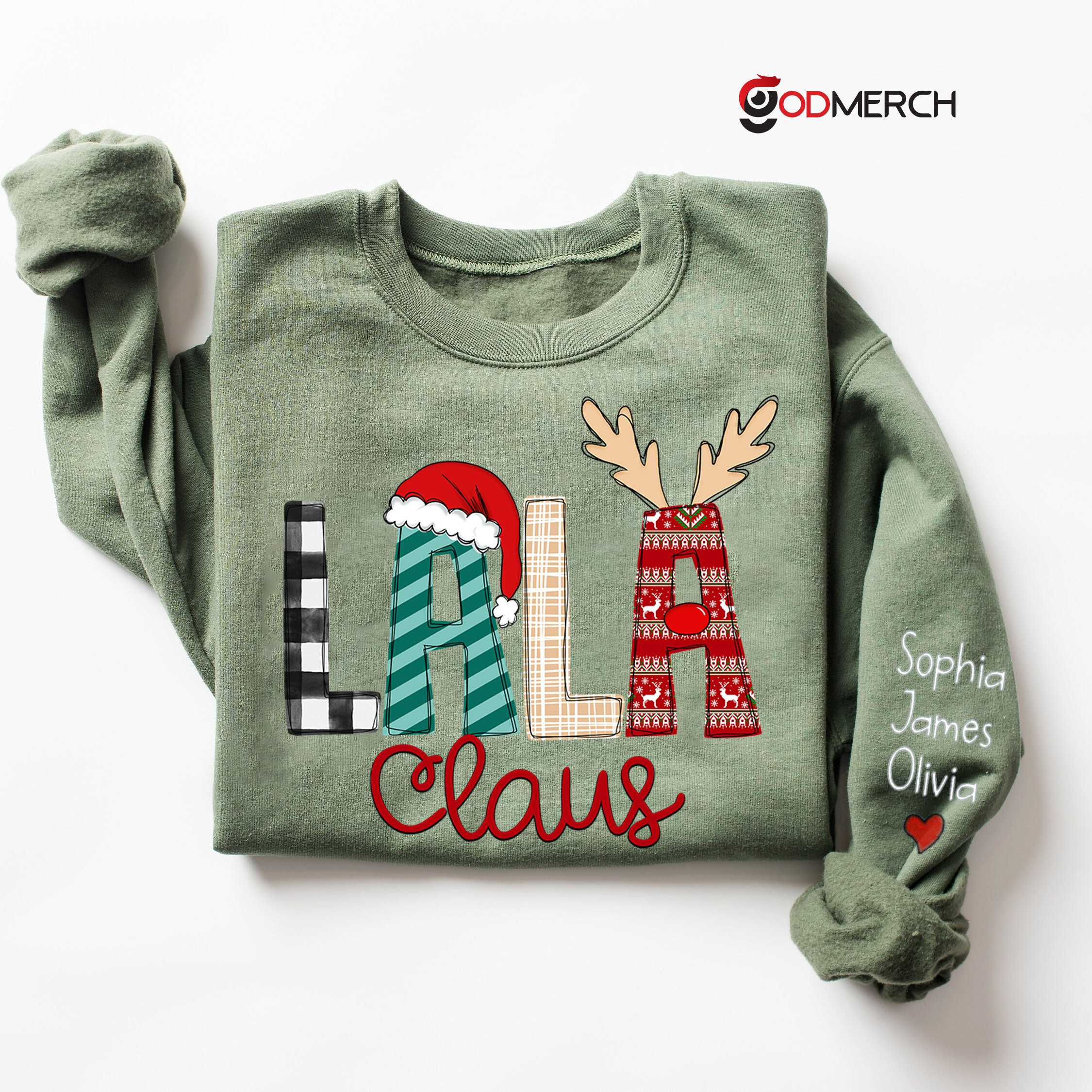 Custom Lala Claus Sweatshirt, Christmas Lala Claus Sweatshirt, Xmas Lala Sweater, Custom Lala And Grandkids Sweatshirt, Gifts For Lala