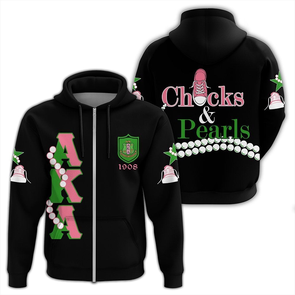 Alpha Kappa Alpha Pearls K.H Chucks N Pearls Zip Hoodie