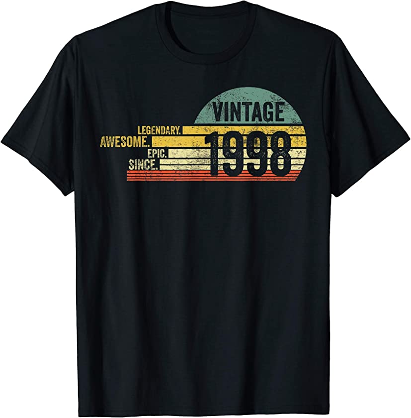 23 Year Old Legendary Retro Vintage Awesome Birthday 1998 T-Shirt