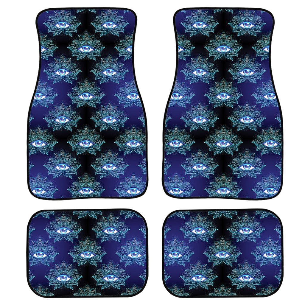 Lotus Eye Of Providence Pattern Print Front And Back Car Floor Mats, Front Car Mat