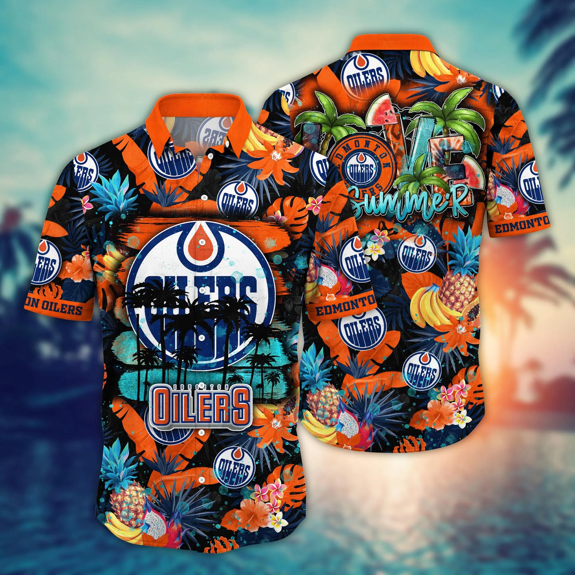 Edmonton Oilers Nhl Hawaiian Shirt Sandcastlestime Aloha Shirt