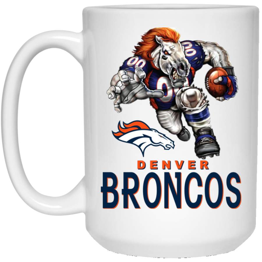 Denver Broncos Logo Player Mascot (white mugs) 21504 15 oz. White Mug