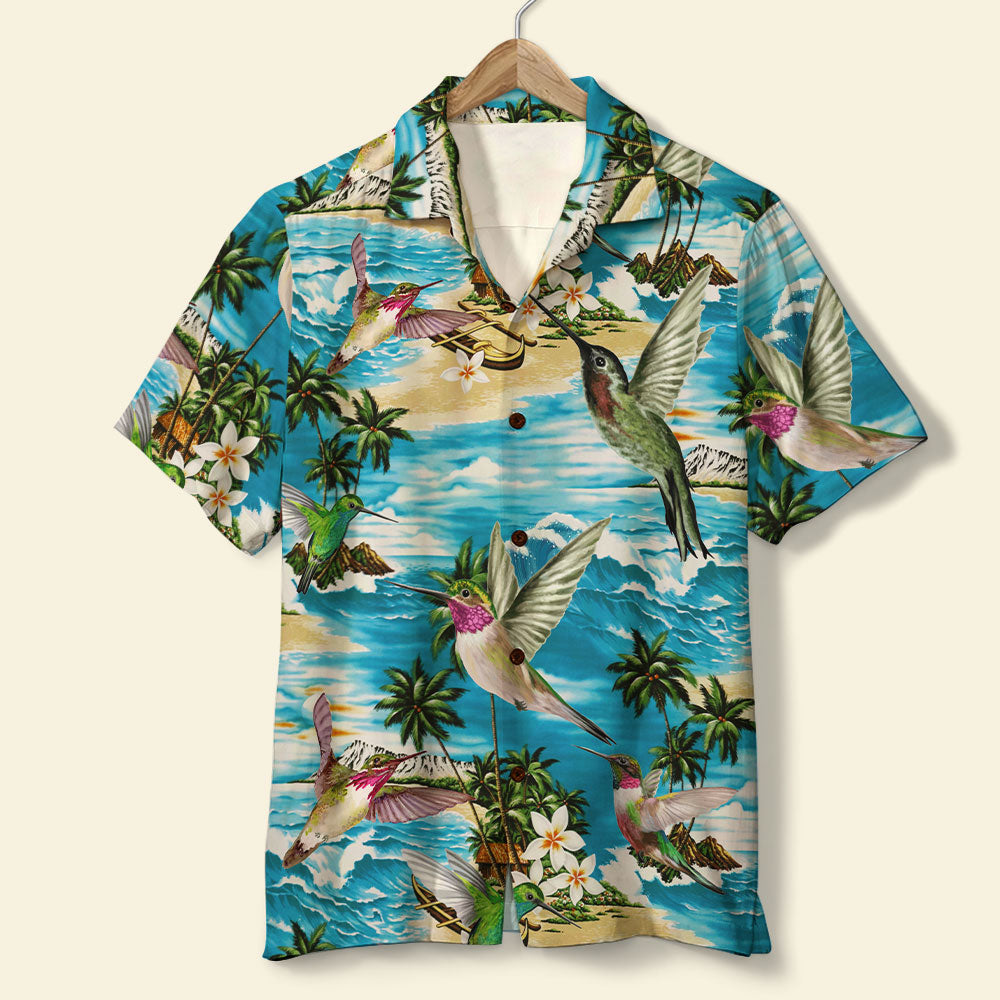 Hummingbird Beach Hawaii Aloha Shirt Ha8435