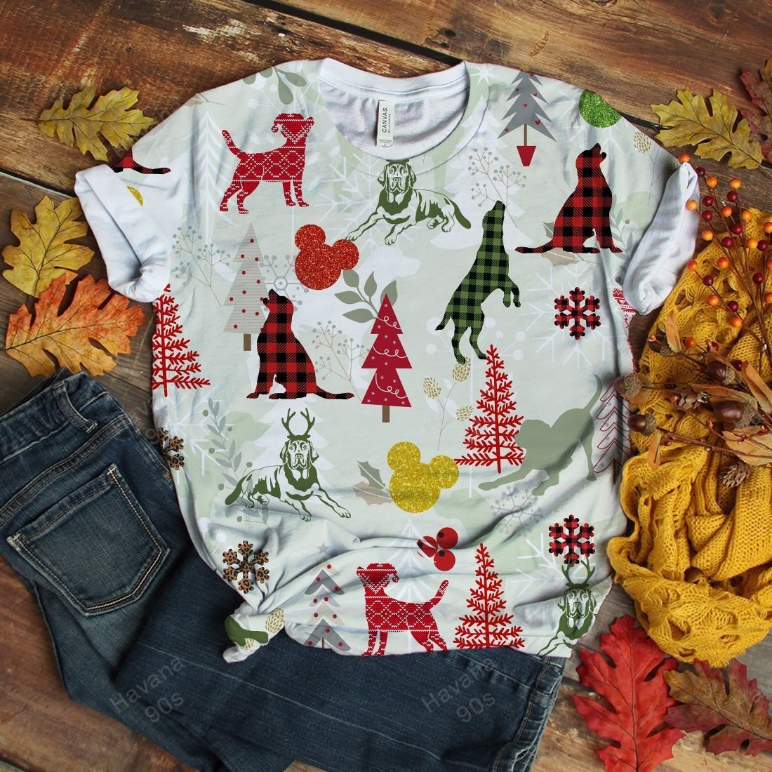 Labrador Retriever T-shirt Christmas Flannel V3