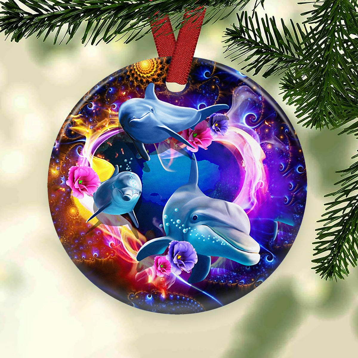 Dolphin Beautiful Magical Amazing Style – Circle Ornament