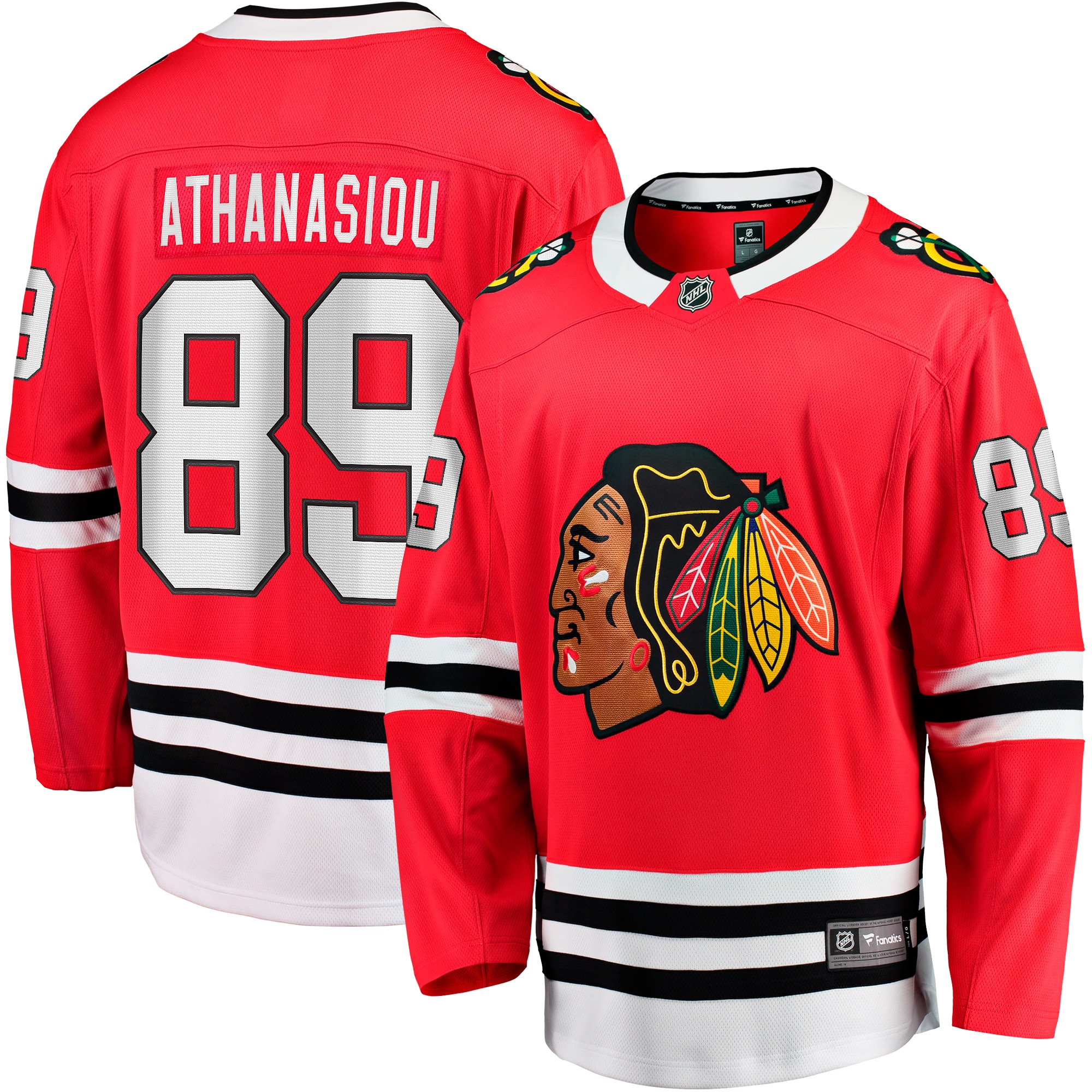 Andreas Athanasiou Chicago Blackhawks Branded Home Breakaway Jersey – Red