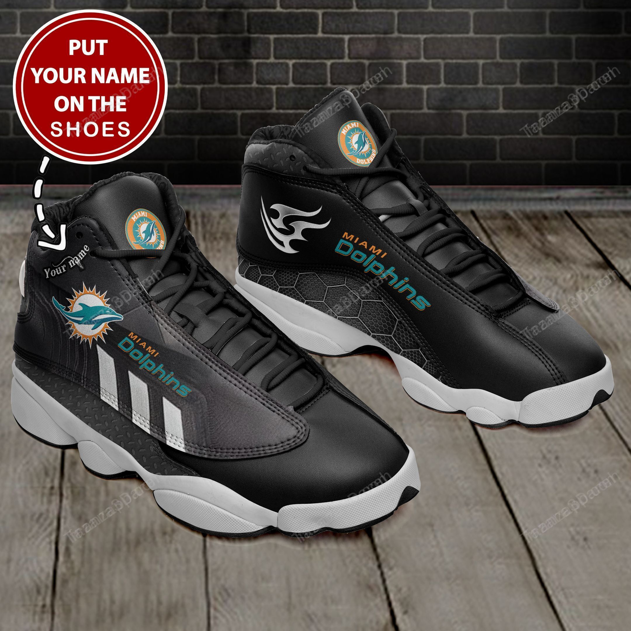 Miami Dolphins Personalized Air Jd13 Sneakers 419