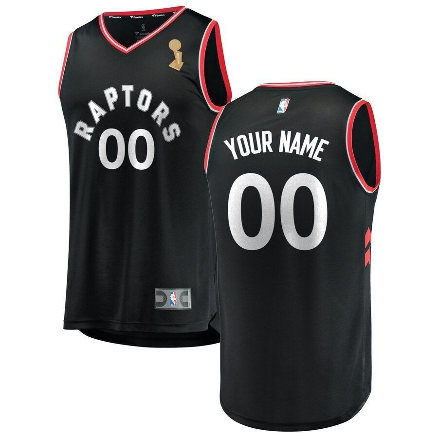 Toronto Raptors Youth 2019 NBA Finals Champions Fast Break Custom Jersey Black Statement Brandedition 2019