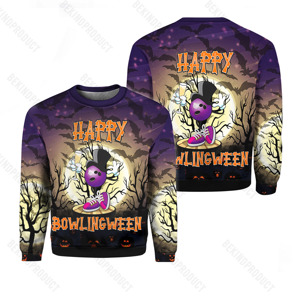 Halloween Bowling Crewneck Sweatshirt All Over Print Sweatshirt For Women Sweatshirt For Men