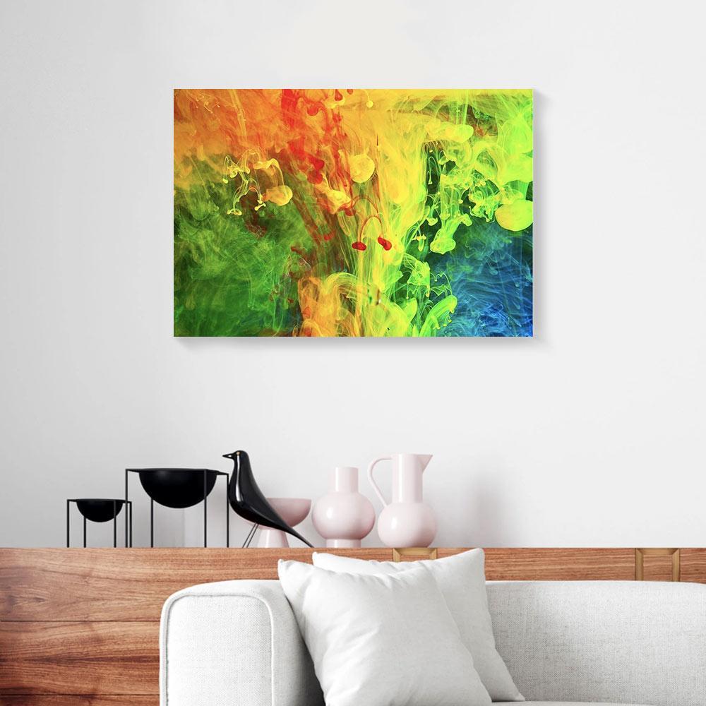 Canvas Prints Red Yellow Green Blue Color Full Printing Paint Splash Artist Canvas Wall Art Home Decor