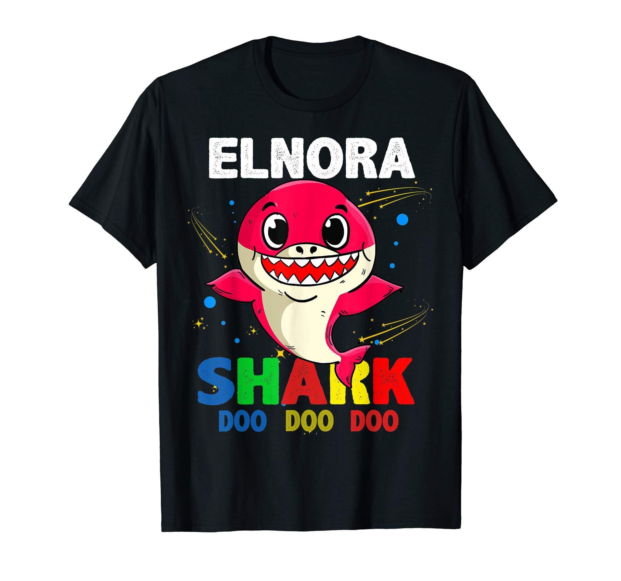 Custom Name Elnora Shark Doo Doo Doo Shark Funny T Shirt