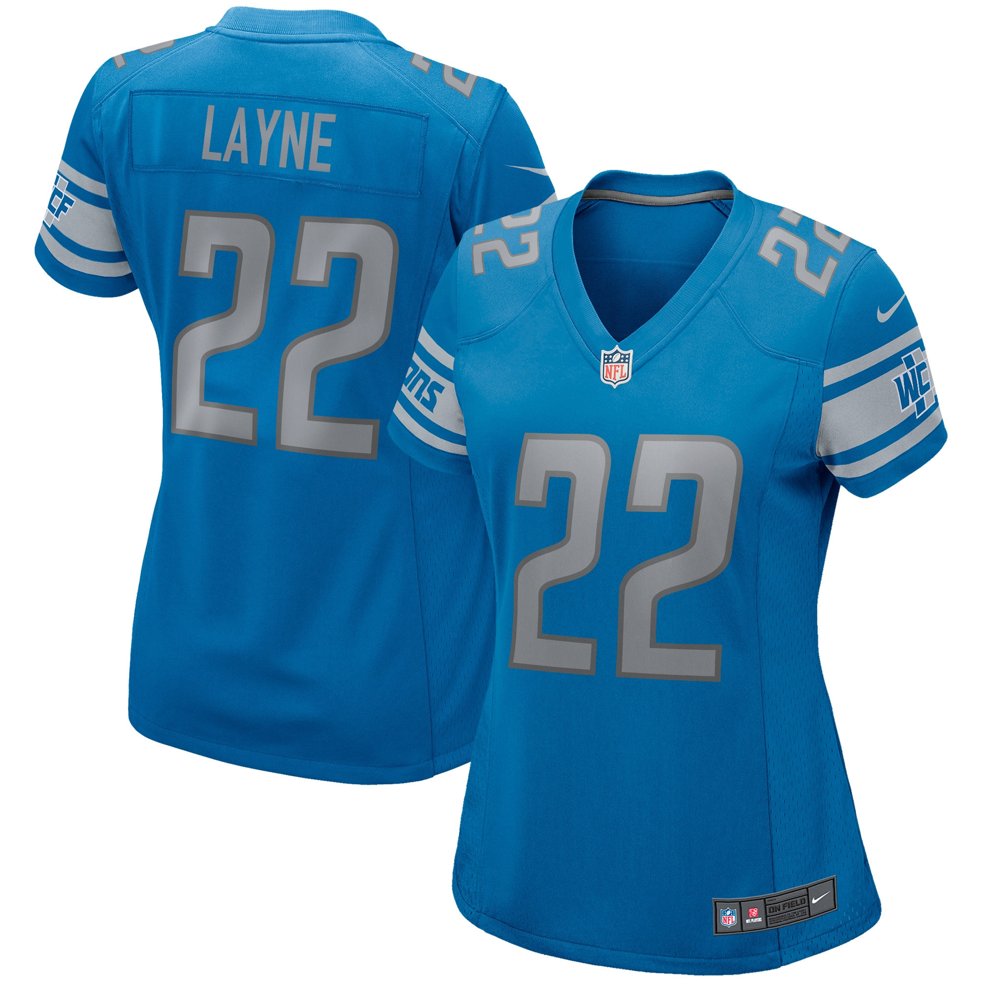 Bobby Layne Detroit Lions Womens Game Retired Player Jersey – Blue NFL