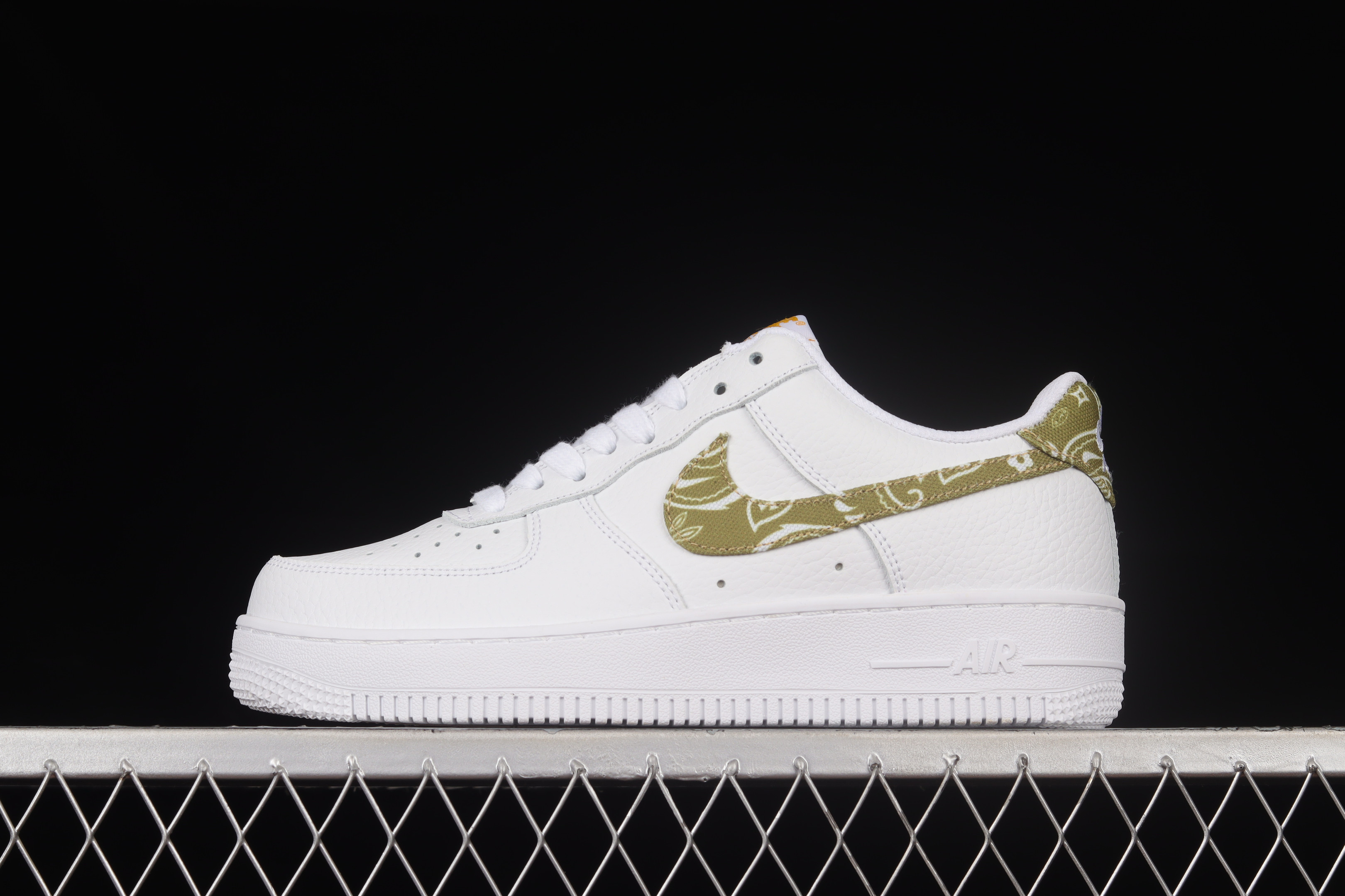 Nike Air Force 1 Low Olive Paisley Shoes Sneakers SNK884368728