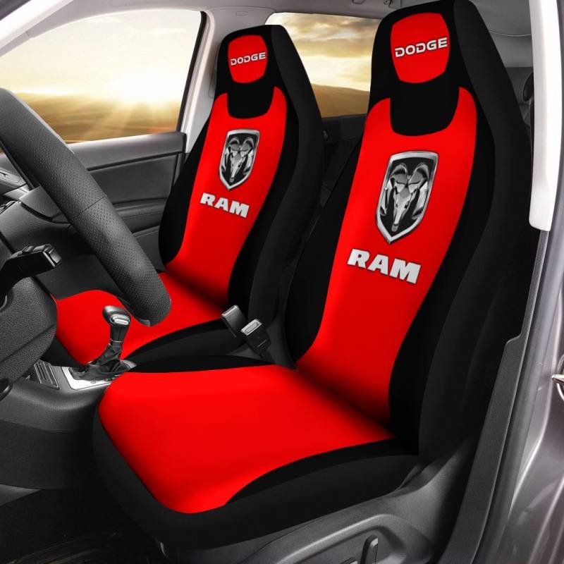 Dodge RAM- LPH Car Seat Cover (Set of 2) Ver1 (Red)