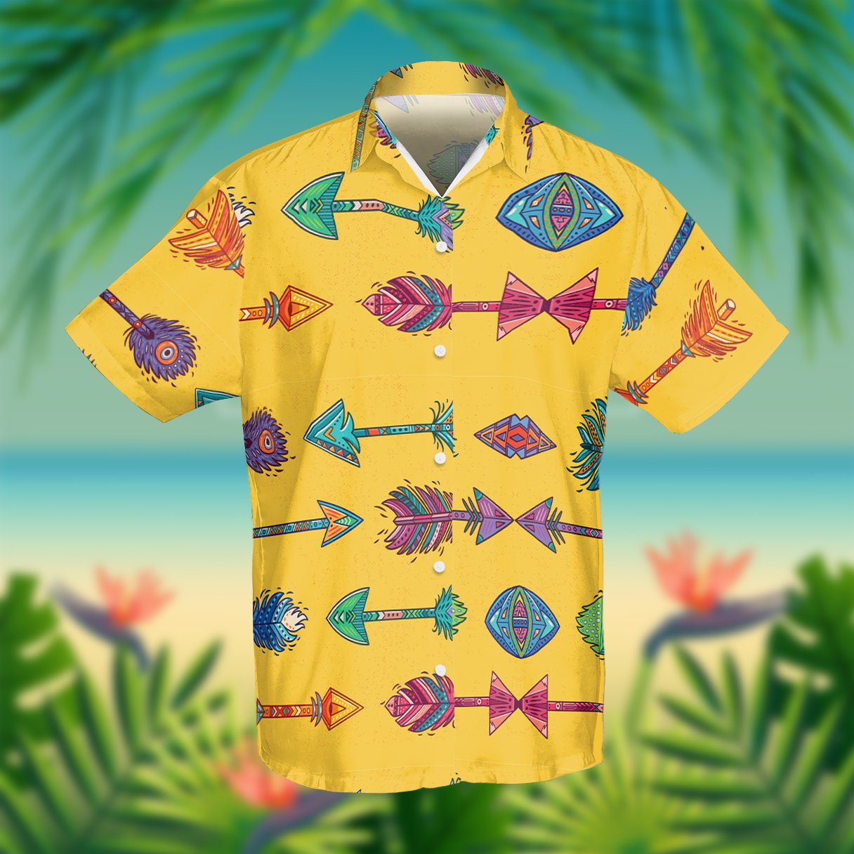 Yellow Arrow Native American Hawaii Shirt Ha108935