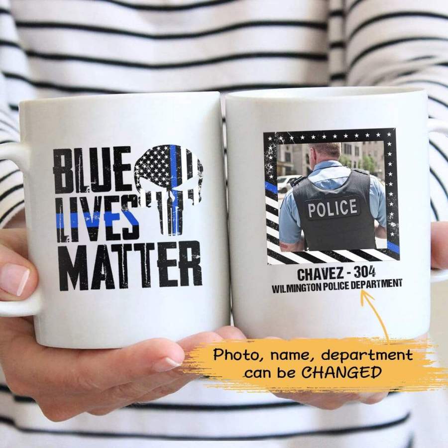 TBL – Blue Lives Matter Personalized Photo Mug