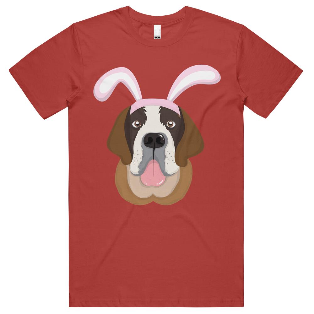 Cute Easter Saint Bernard Dog Bunny Ears Rabbit T Shirts