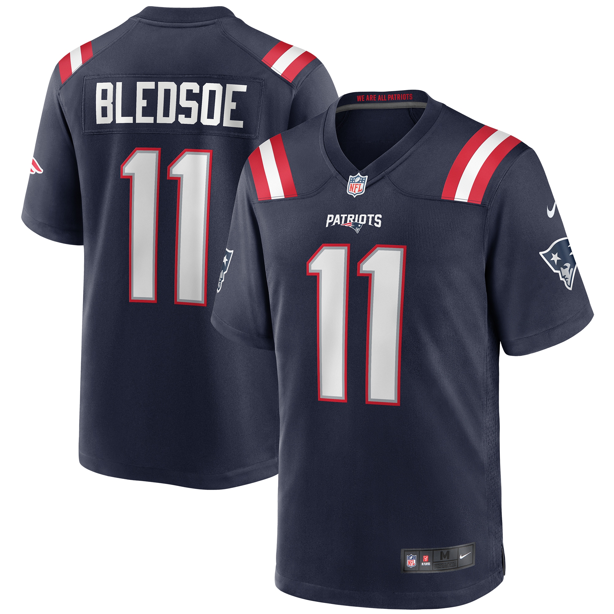 Men’s New England Patriots Drew Bledsoe Navy Game Retired Player Jersey