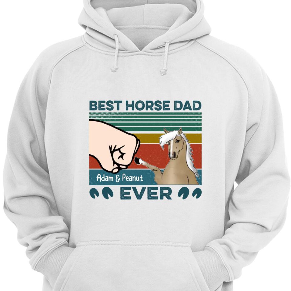 Customized Horse Lovers Hoodie Best Horse Dad Ever Personalized Gift