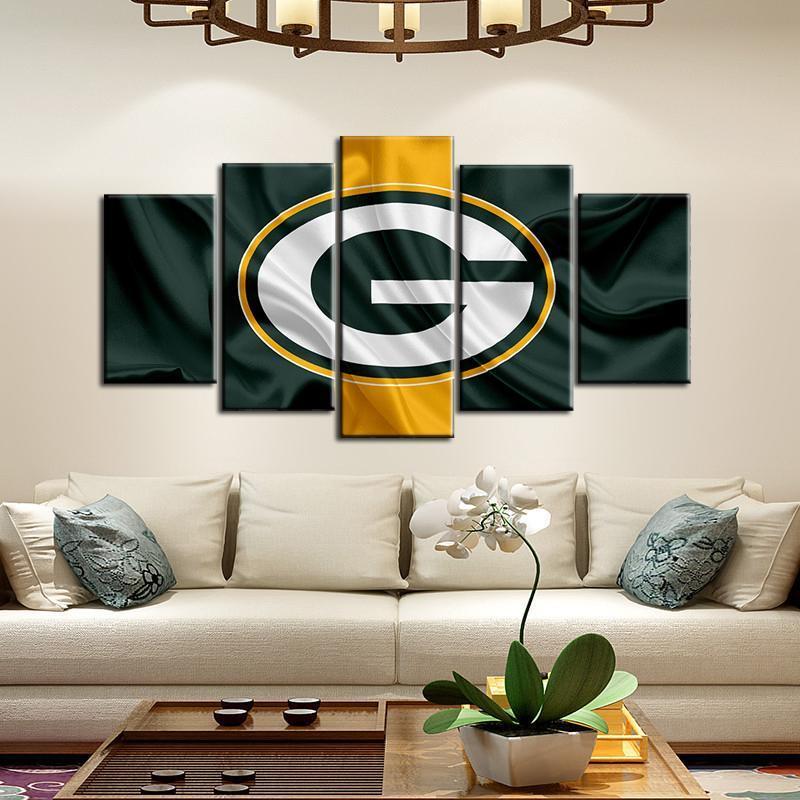 Green Bay Packers Fabric Flag Look Canvas