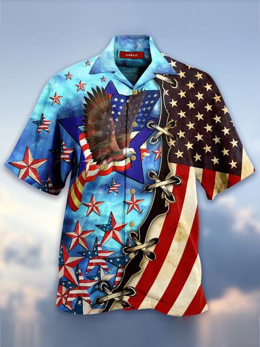 America Mens Patriotic Hawaii Shirt Ha105798