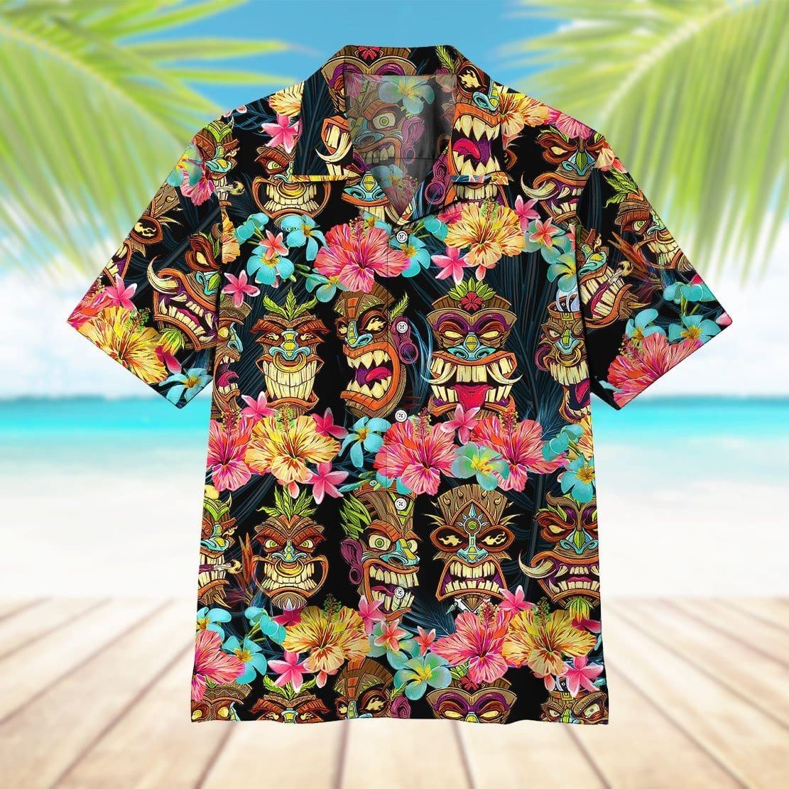 Hawaii Aloha Shirts Tiki Head Ha39781