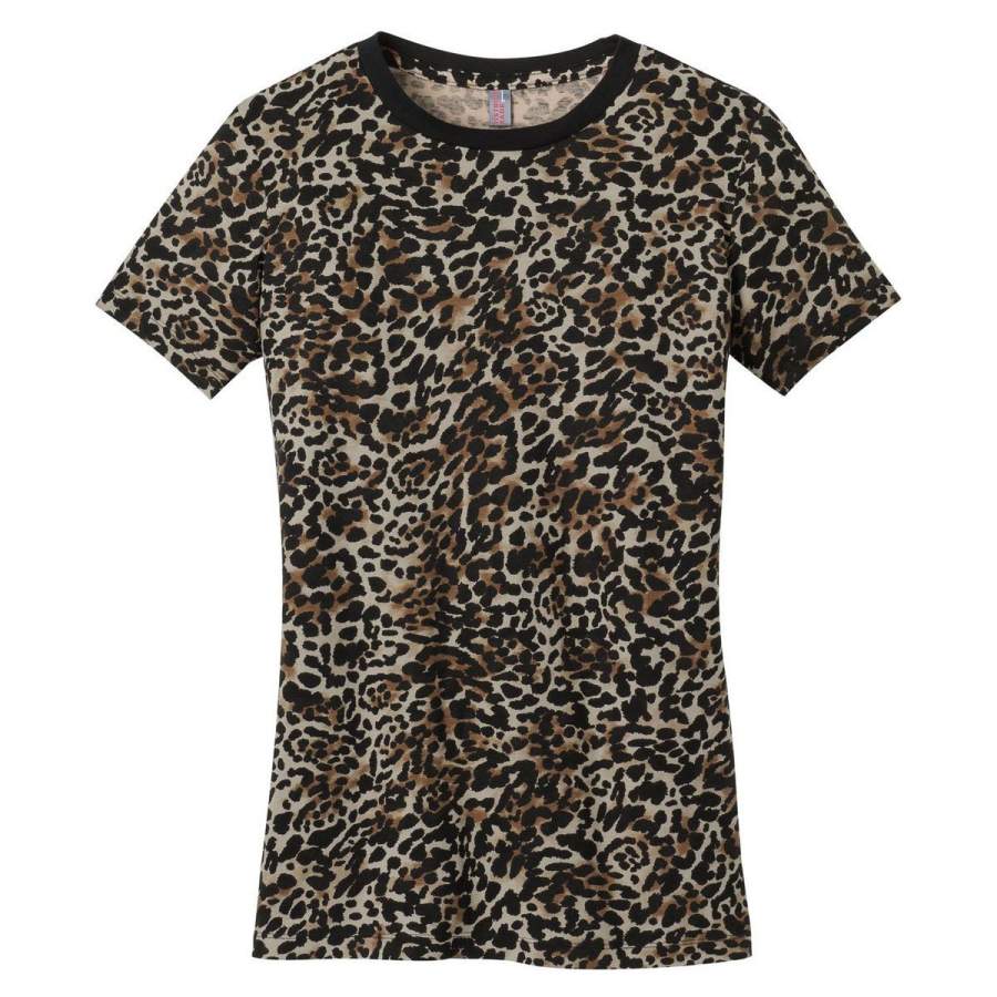 District Made Women’s Leopard Perfect Weight Camo Crew Tee