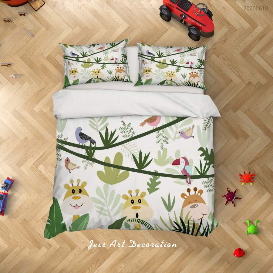 3D Cartoon Animal Plants Quilt Cover Set Bedding Set Duvet Cover Pillowcases SF31