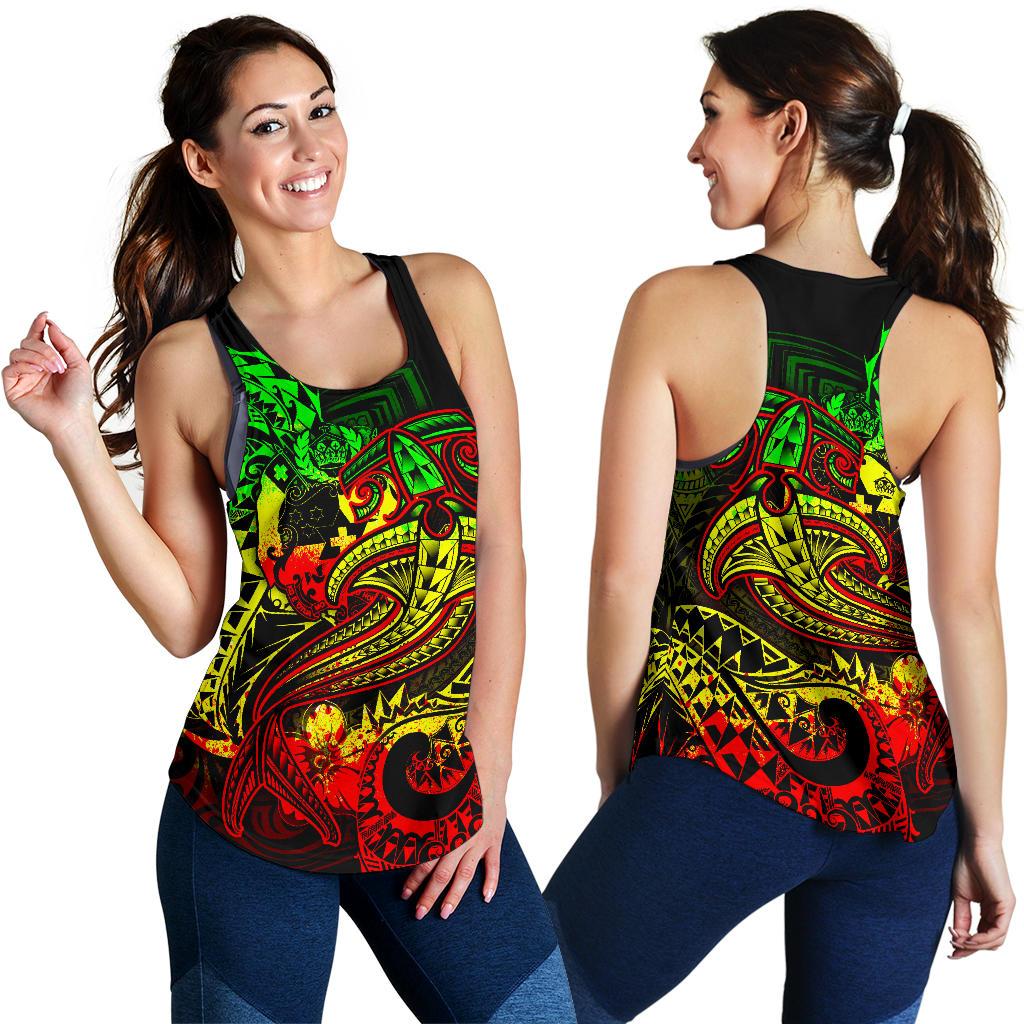 Tonga Women’S Racerback Tank – Reggae Shark Polynesian Tattoo