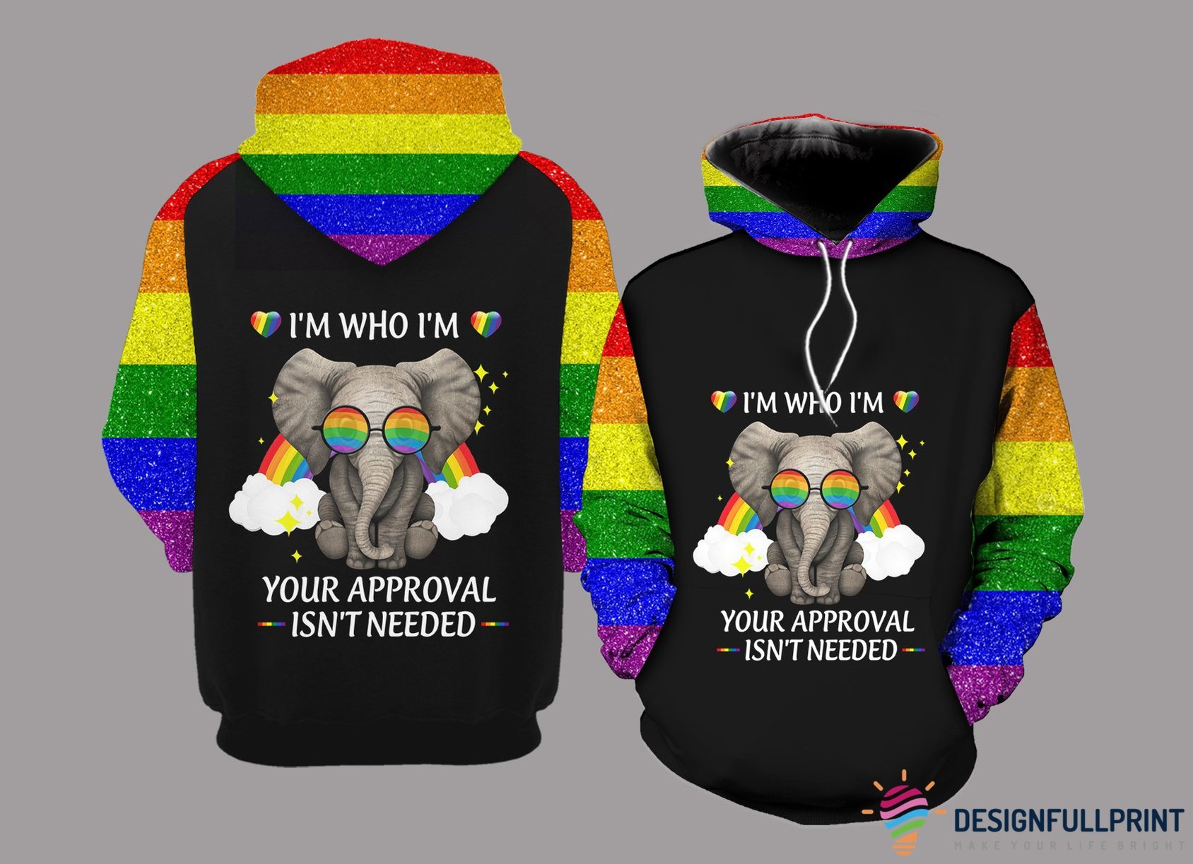 Gift For Elephant Lover Lgbt Pride Lgbt Little Elephant Us Unisex Size Hoodie