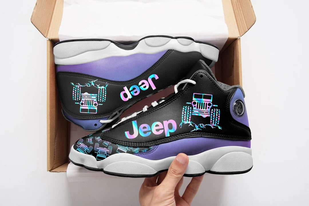 Purple Jeep Car White J13 Shoes