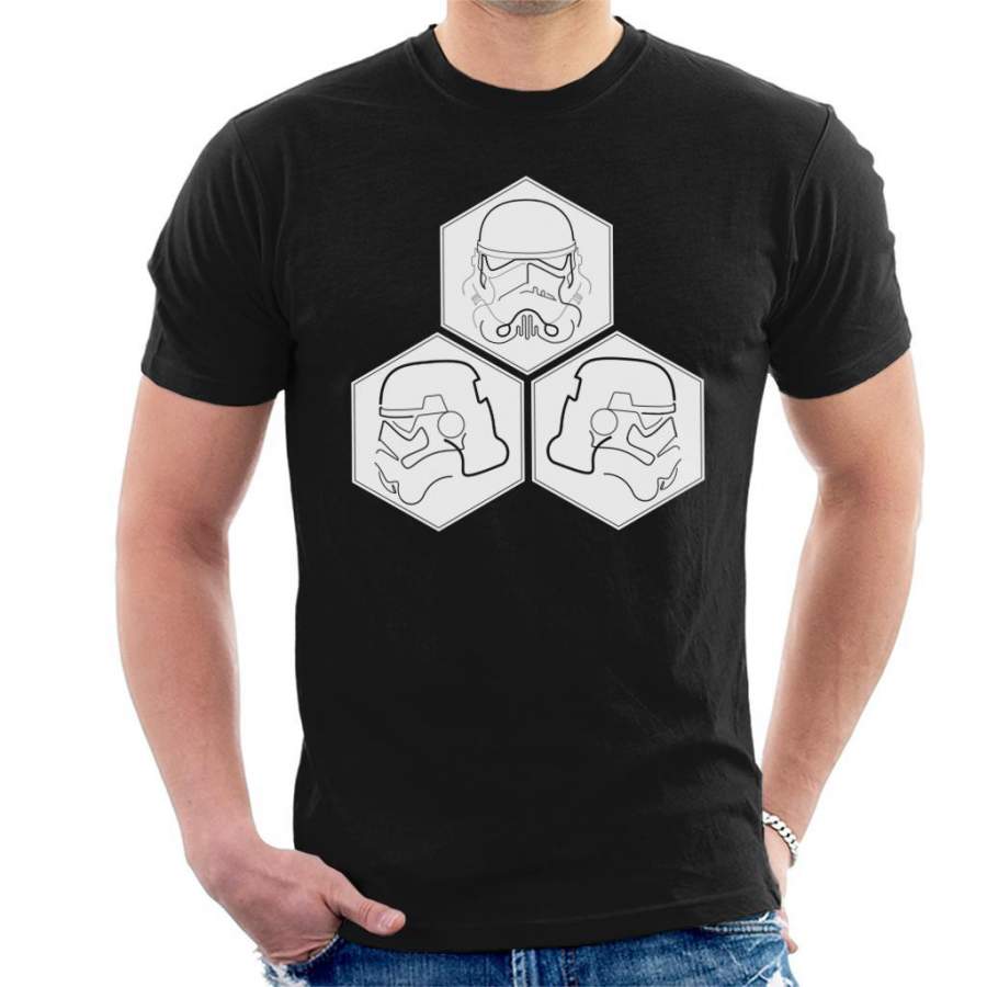 Original Stormtrooper Line Art Helmet Hexagons Men’s T-Shirt
